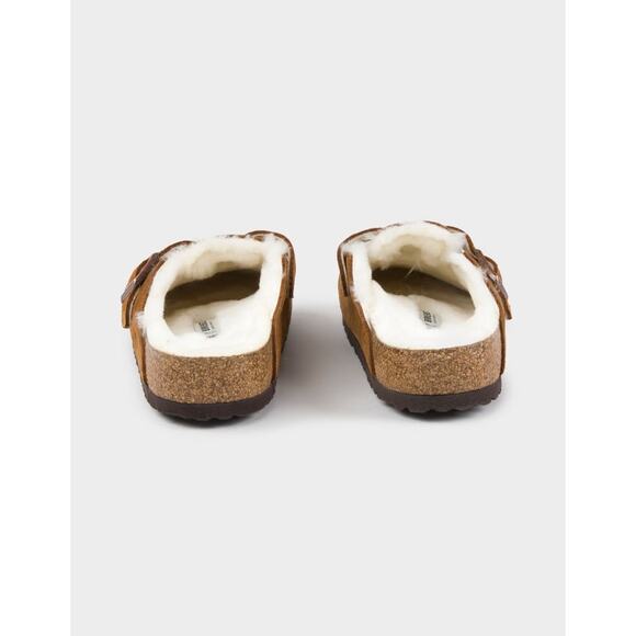 Birkenstock Boston Shearling Camel Suede Fuzzy Cozy Slip On Clogs Womens 7 - Picture 4 of 16
